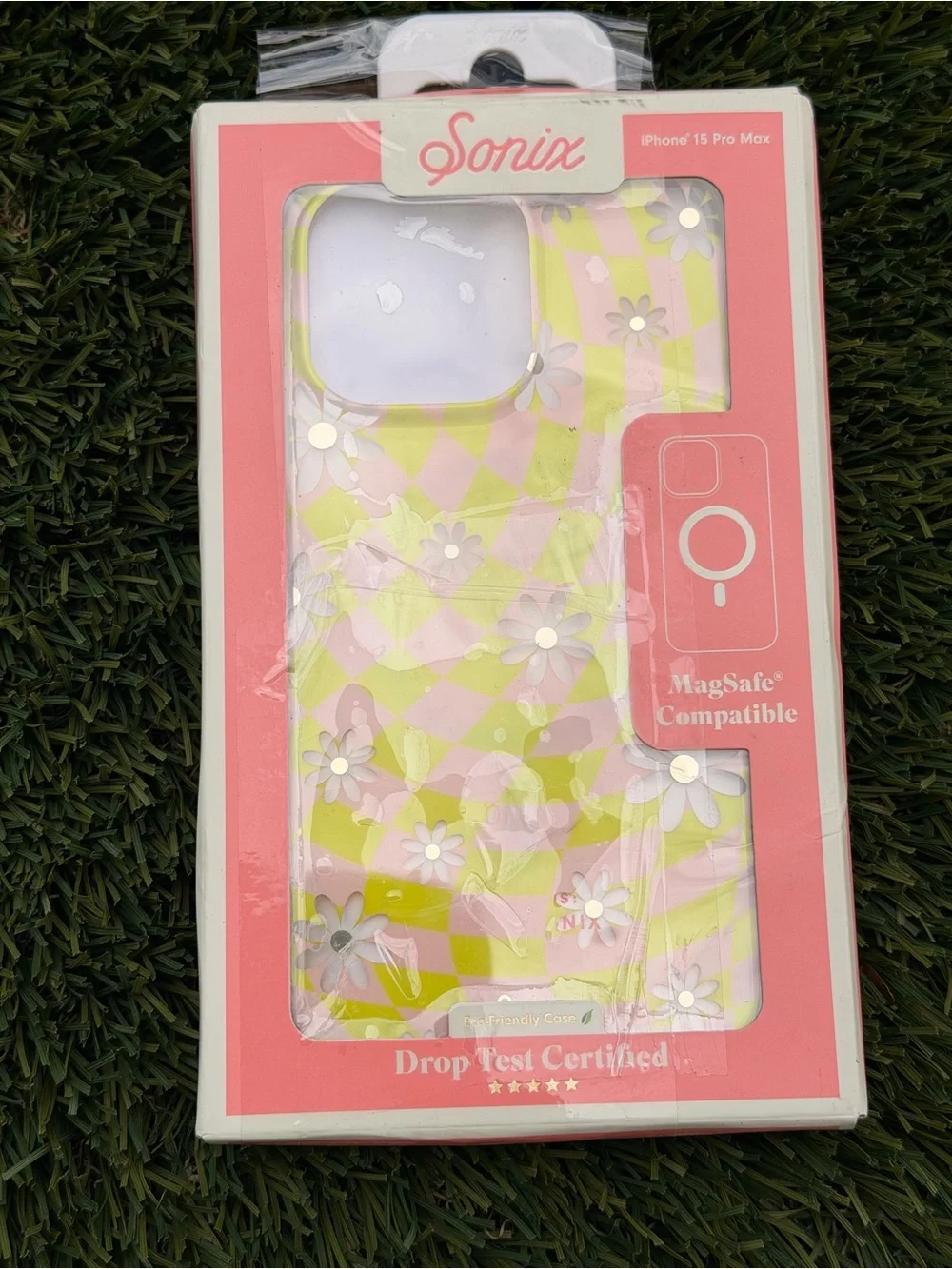 Sonix Pink & Lime Floral Checkerboard MagSafe Case for iPhone 15 Pro Max